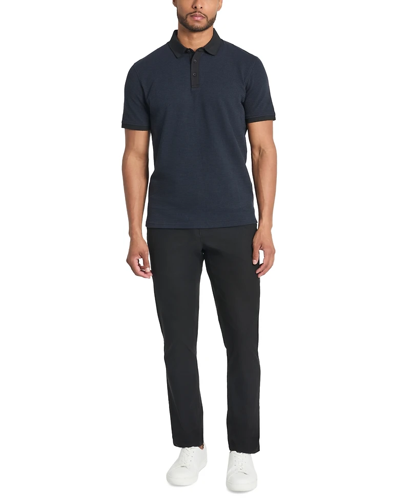 Kenneth Cole Men's Slim-Fit 4-Way Stretch Textured-Knit Polo Shirt