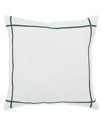 Ihi Home Solid Linen Pillow With Multicolor Strips 20sq