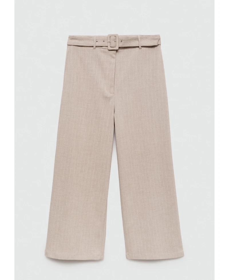Mango Women's Chalk-Stripe Straight Trousers