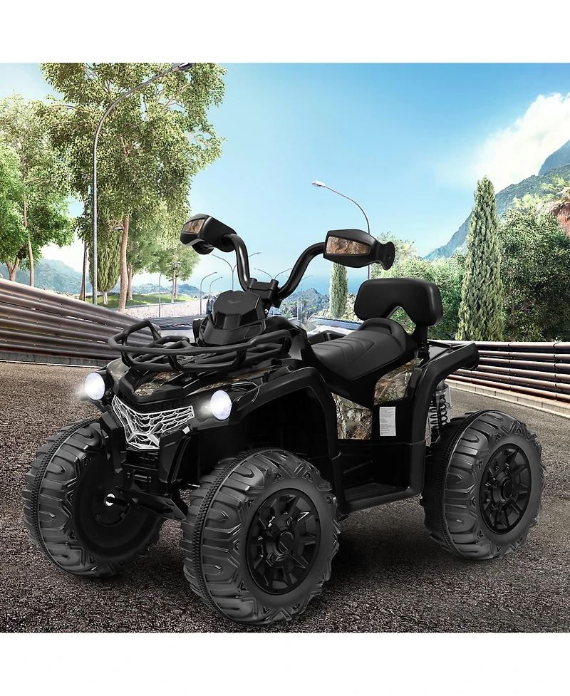 12V Kids Ride On Atv Electric 4-Wheeler Quad 2 Speeds with Mp3 & Headlights
