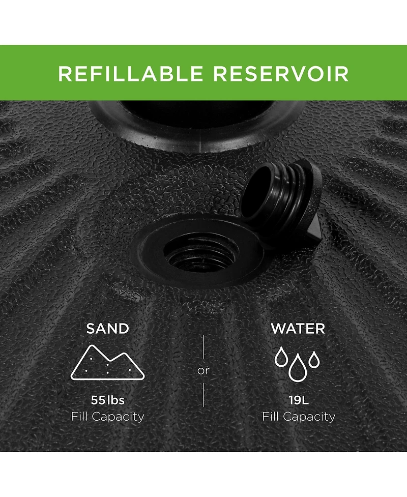 Best Choice Products Fillable Plastic Patio Umbrella Base Stand, Pole Holder w/ Adjustment Knob