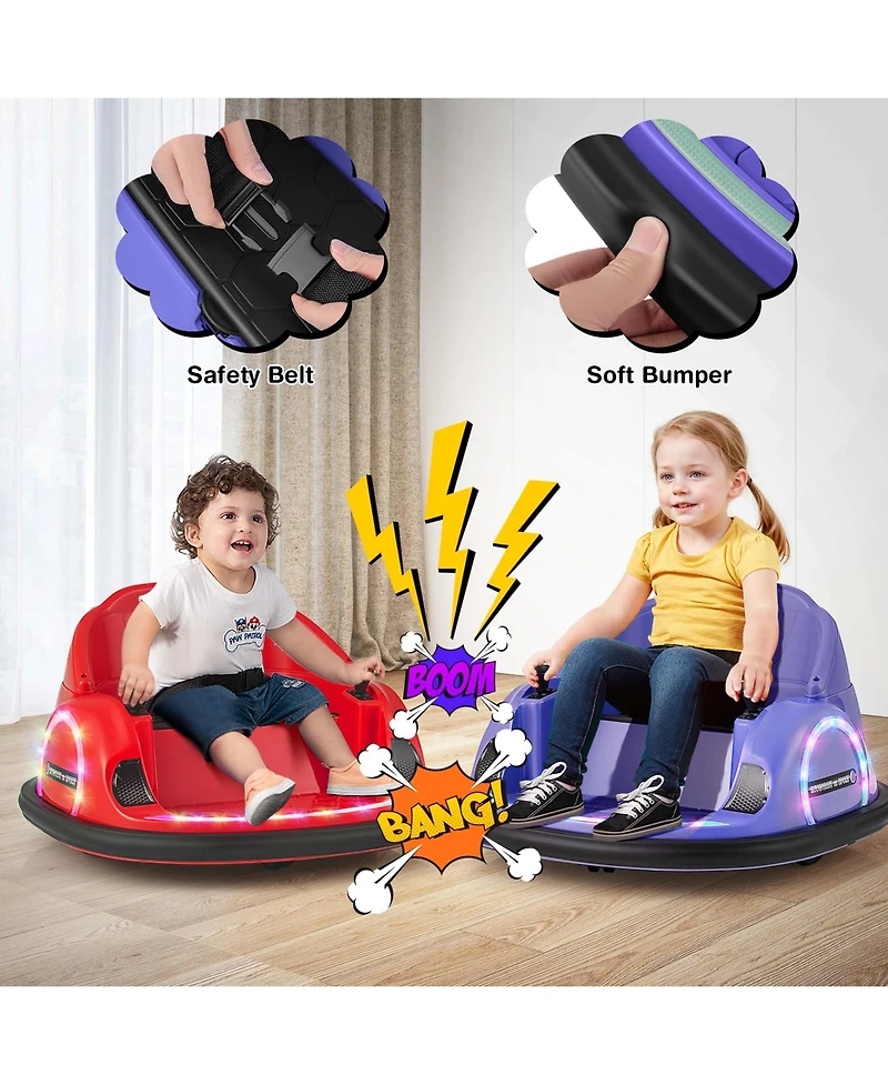 12V Electric 360° Spin Car Toy Ride on Bumper Car for Toddlers with Remote Control