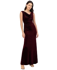 Eliza J Women's Embellished Cowlneck Sleeveless Velvet Gown