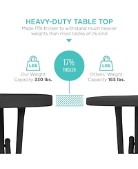 Best Choice Products 32in Bar Height Folding Table, Indoor Outdoor Accessory w/ Thick Table Top, 330lb Capacity
