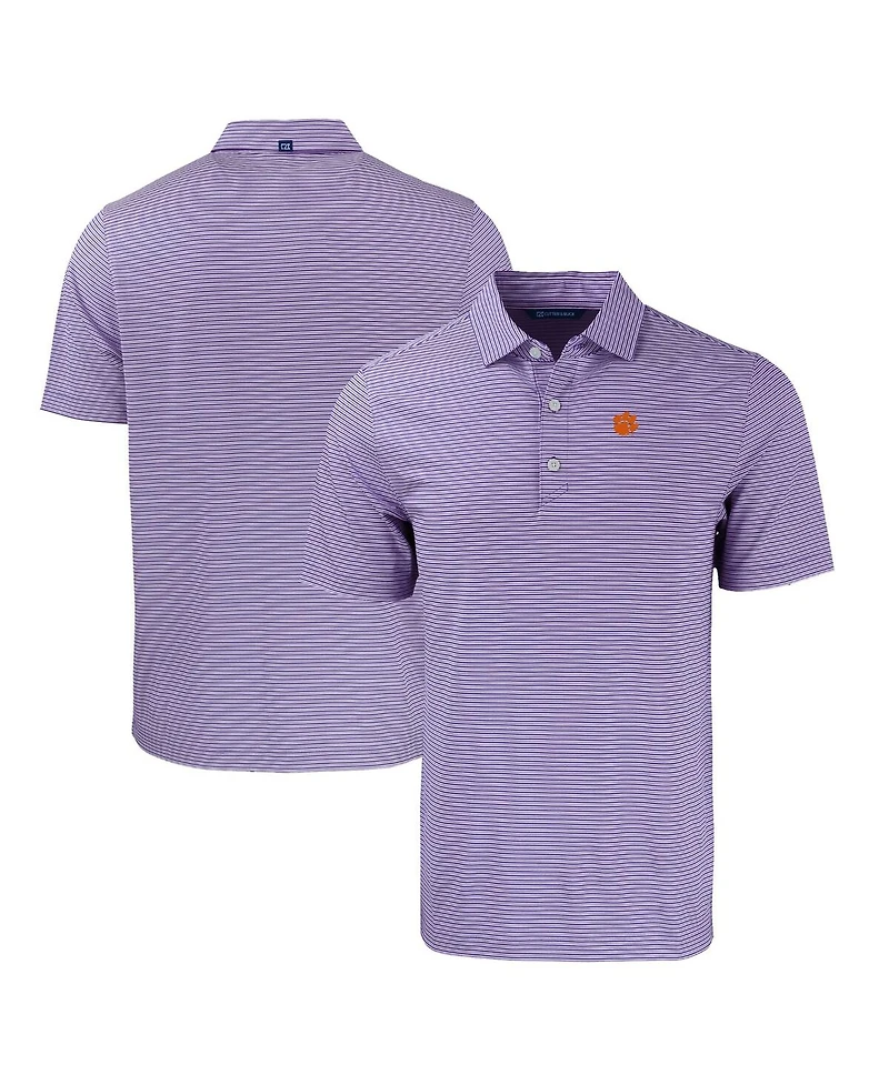 Cutter & Buck Men's Clemson Tigers Forge Eco Double Stripe Stretch Polo