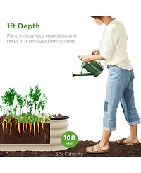 Best Choice Products 8x2x1ft Outdoor Metal Raised Oval Garden Bed, Planter Box for Vegetables, Flowers