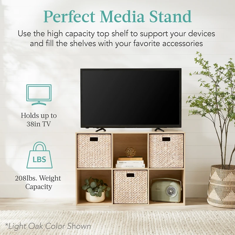 Best Choice Products 6-Cube Bookshelf, 13.5in Display Storage System, Organizer w/ Removable Back Panels