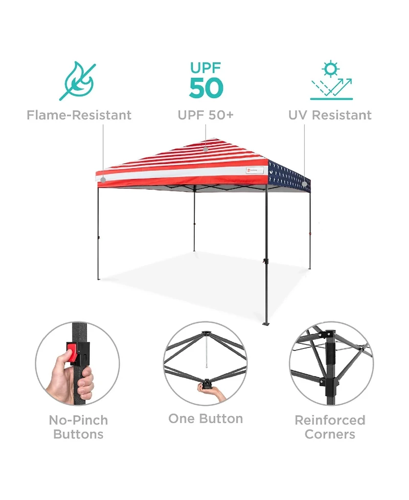 Best Choice Products 10x10ft Easy Setup Pop Up Canopy w/ 1-Button Setup, Wheeled Case