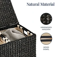 Best Choice Products Large Natural Water Hyacinth Double Laundry Hamper Basket w/ 2 Liner Bags, Handles