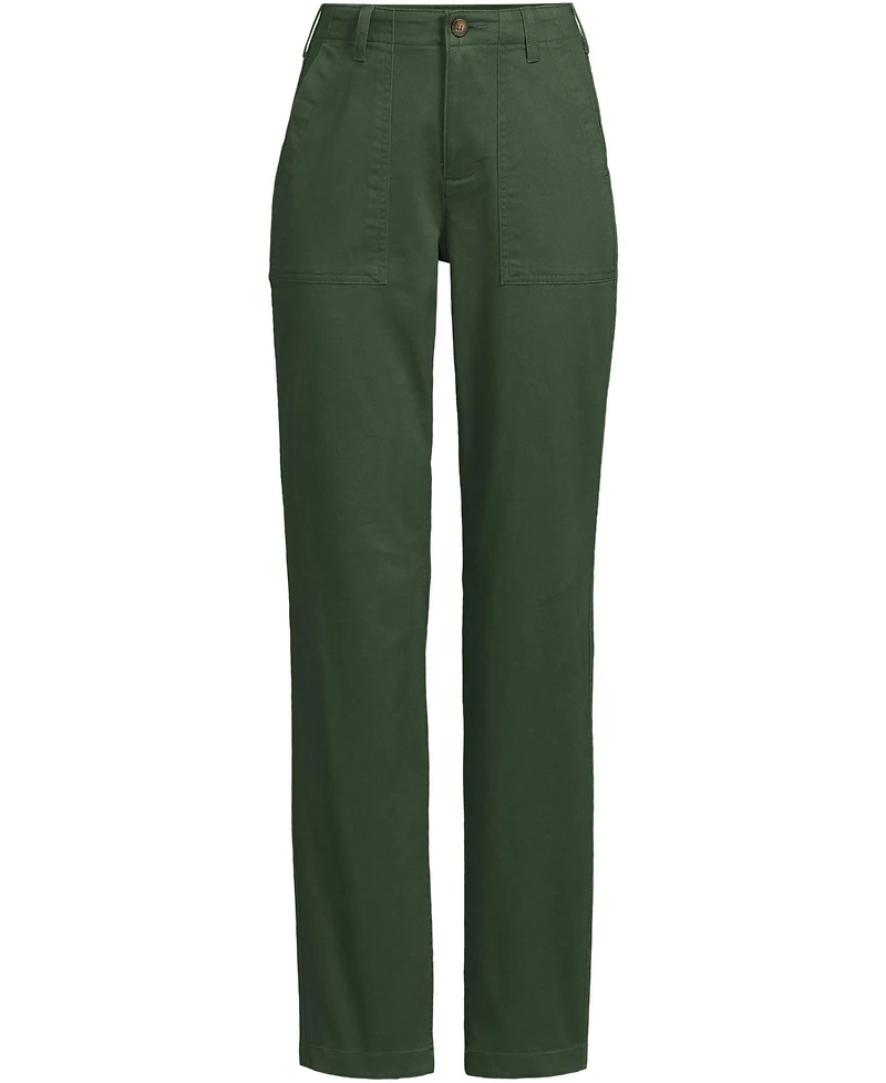 Lands' End Plus High Rise Chino Utility Straight Leg Pants