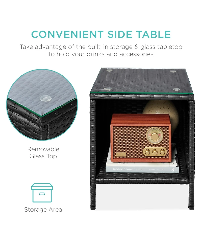 Best Choice Products 3-Piece Outdoor Wicker Conversation Patio Bistro Set, w/ 2 Chairs