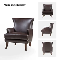 Hardamon Contemporary Leather Arm Chair with Nailhead Trim