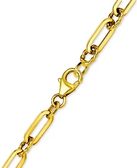 Italian Gold Polished & Twist Paperclip Link Chain Bracelet in 14k Gold