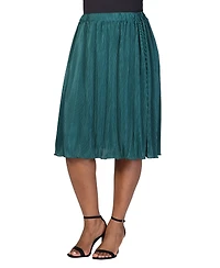 24seven Comfort Apparel Plus Elastic Waistband Party Midi Skirt