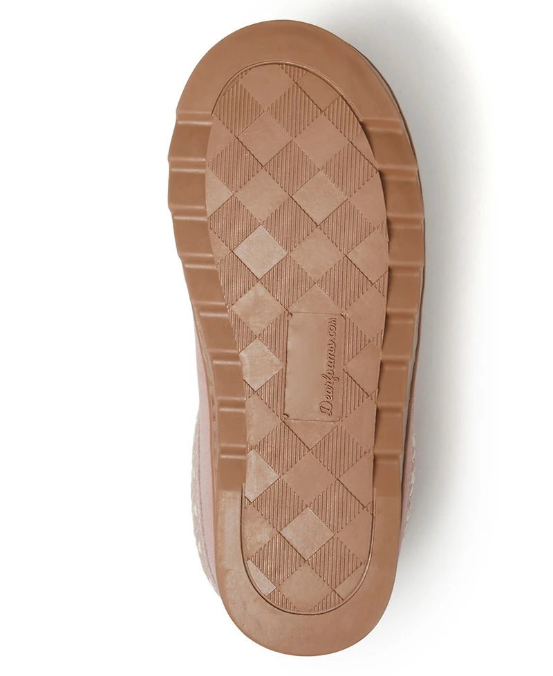 Dearfoams Doreen Genuine Suede Clog with Prayer Seam Slipper