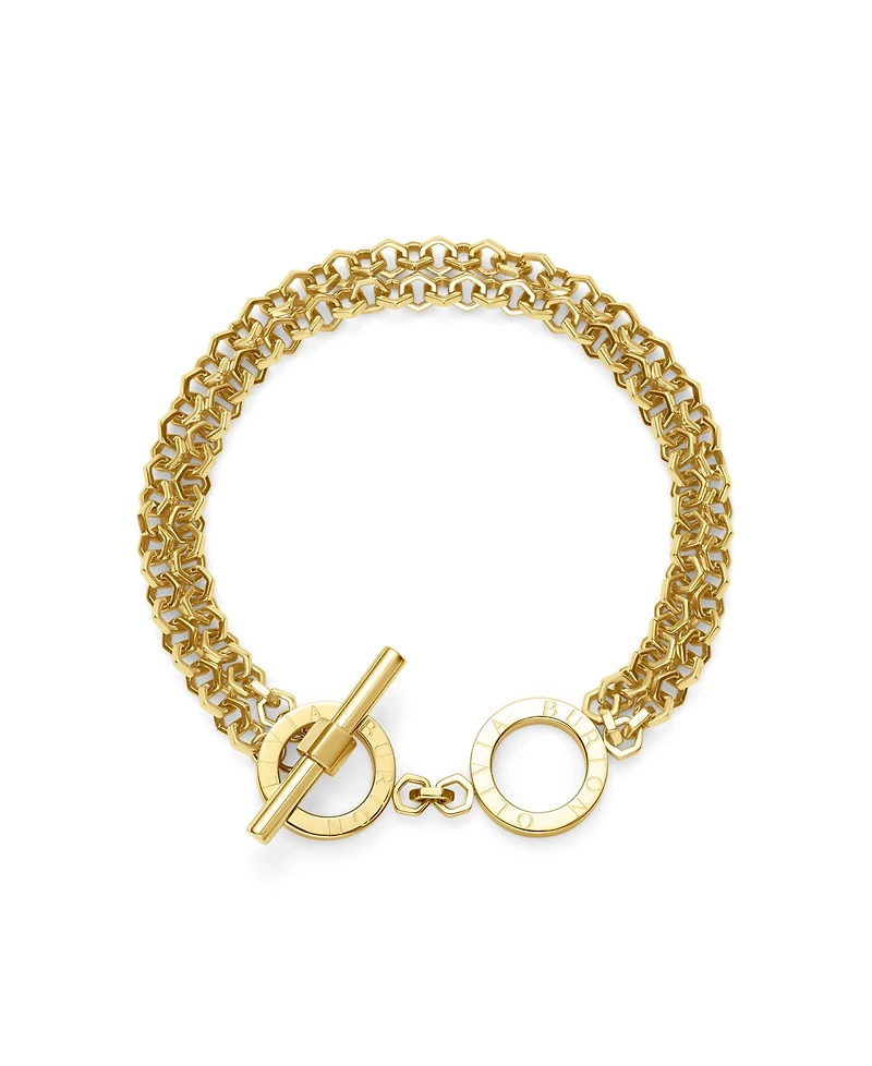 Olivia Burton Women's Honeycomb Toggle Gold Plated Bracelet