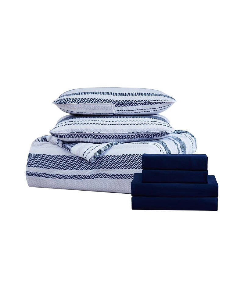 Kate Aurora Chad 7 Piece Bed in a Bag Comforter and Sheet Set , Gray - King