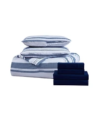 Kate Aurora Chad 7 Piece Bed in a Bag Comforter and Sheet Set , Gray - King
