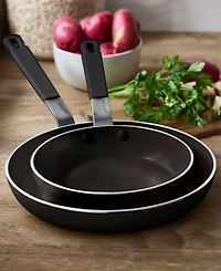 GreenPan X Bobby Flay Nonstick Stainless Steel 8" and 10" Frypan Set