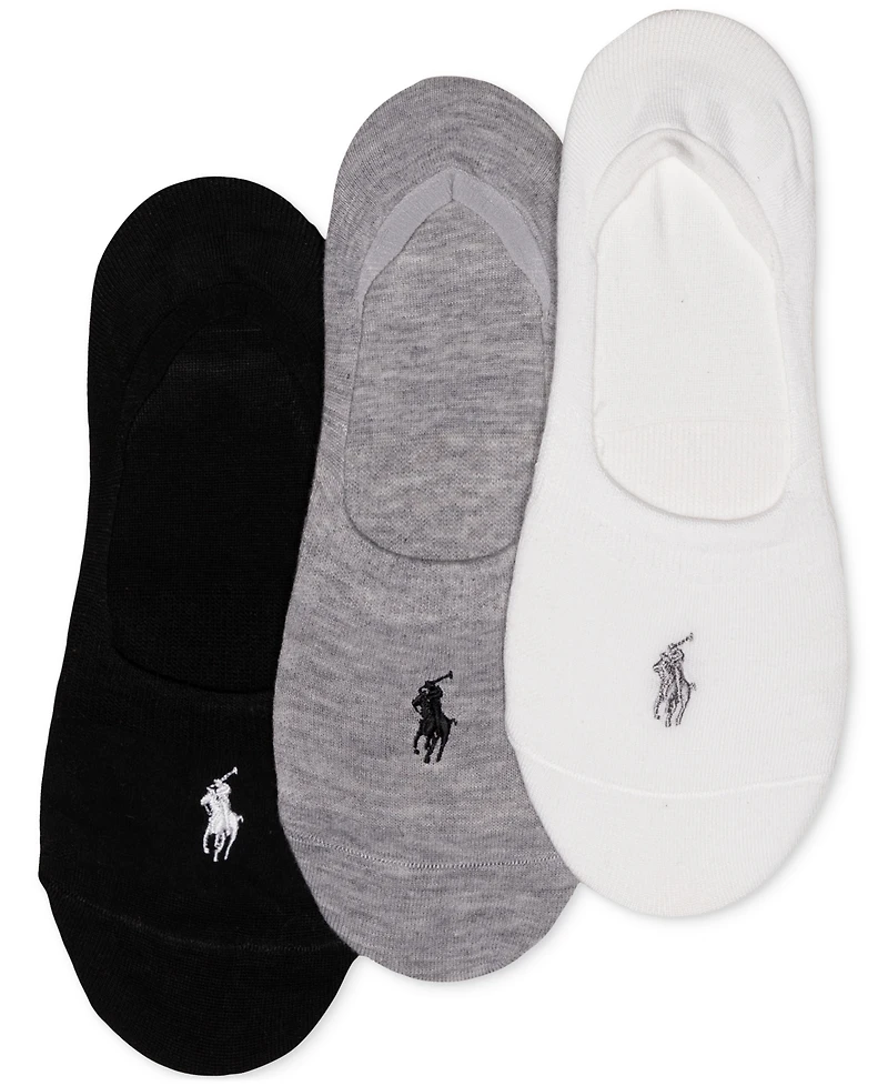 Polo Ralph Lauren Women's 3 Pack Flat Knit Sneaker Liner Socks