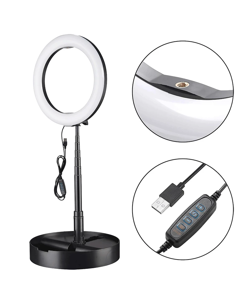 2 Pack 10" Folded Selfie Led Ring Light Portable Dimmable for Makeup YouTube