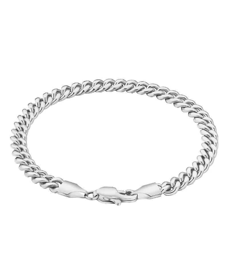 Rhona Sutton Silver Stainless Steel Curb Chain Bracelet