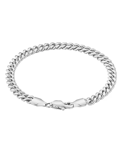 Rhona Sutton Silver Stainless Steel Curb Chain Bracelet