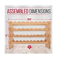 NutriChef Stackable Wine Storage Rack - Wine Rack with 36 Bottle Slots, 4-Tier Modular Wine Display Shelves