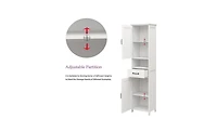 Slim Floor Cabinet with Double Doors – Space-Saving Tall Storage Unit for Small Rooms & Tight Spaces
