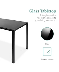 Best Choice Products 5-Piece Kitchen Dining Table Set w/ Glass Tabletop, 4 Faux Leather Chairs