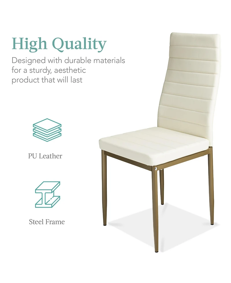 Best Choice Products 5-Piece Kitchen Dining Table Set w/ Glass Tabletop, 4 Faux Leather Chairs