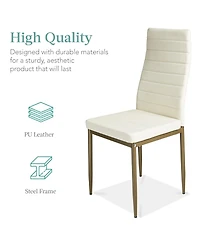 Best Choice Products 5-Piece Kitchen Dining Table Set w/ Glass Tabletop, 4 Faux Leather Chairs