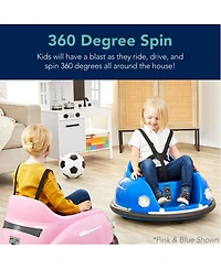 Best Choice Products 6V Kids Ride On Bumper Car Toy w/ Remote Control, Harness, Lights, 360 Degree Spin