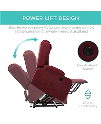 Best Choice Products Electric Power Lift Linen Recliner Massage Chair Furniture w/ Usb Port, Heat, Cupholders