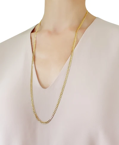 30" Two-Tone Open Curb Link Chain Necklace (3-5/8mm) in Solid 14k Gold & White Gold