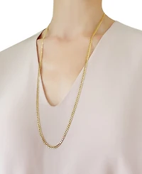 30" Two-Tone Open Curb Link Chain Necklace (3-5/8mm) in Solid 14k Gold & White Gold