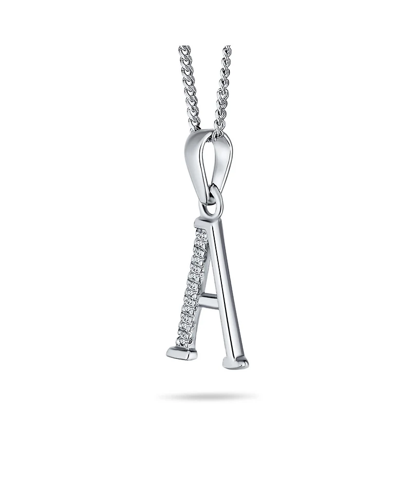 Bling Jewelry Delicate Abc Cubic Zirconia Pave Cz Capital Block Letter Alphabet Initial Pendant Necklace .925 Sterling Silver