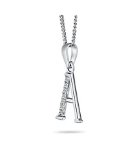 Bling Jewelry Delicate Abc Cubic Zirconia Pave Cz Capital Block Letter Alphabet Initial Pendant Necklace .925 Sterling Silver