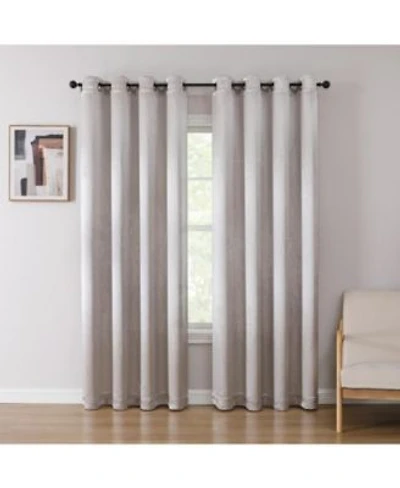 Kate Aurora 1 Piece Priscilla Light Filtering Grommet Top Embossed Leaves Jacquard Window Curtain Panel