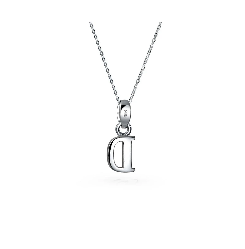 Bling Jewelry Abc Capital Block Letter Alphabet A-z Initial Pendant Necklace .925 Sterling Silver