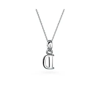 Bling Jewelry Abc Capital Block Letter Alphabet A-z Initial Pendant Necklace .925 Sterling Silver