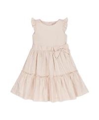 Hope & Henry Baby Girls Flutter Sleeve Tiered Sateen Party Dress