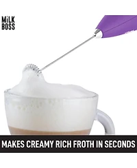 Milk Boss Powerful Milk Frother Handheld With Upgraded Holster Stand