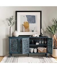 Hulala Home Ismenides Traditional 63”Wide Sideboard with Solid Wood Legs