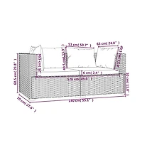 vidaXL Patio Furniture Set 3 Piece with Cushions Black Poly Rattan