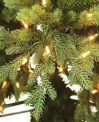 Puleo 7.5" Pre-Lit Slim Chatham Spruce Artificial Christmas Tree with Matching Skirt
