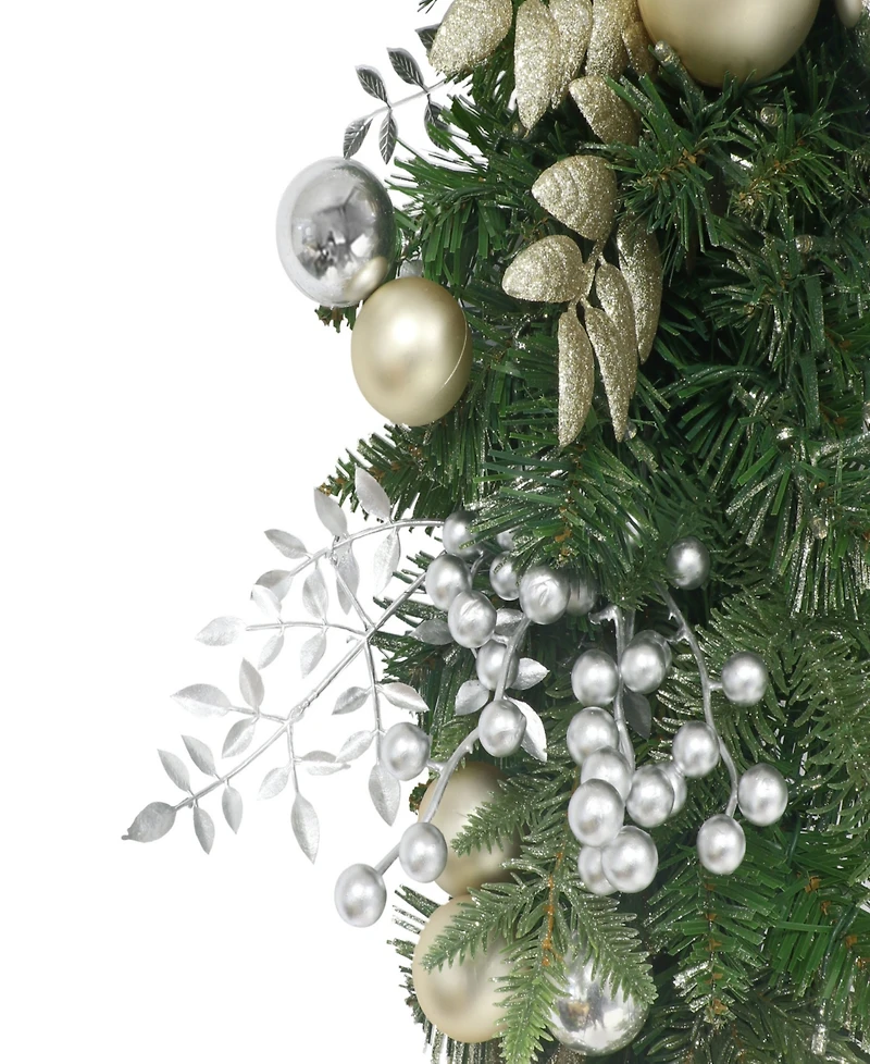 Puleo 6' x 10" Battery-Operated Pre-Lit Decorated Artificial Garland