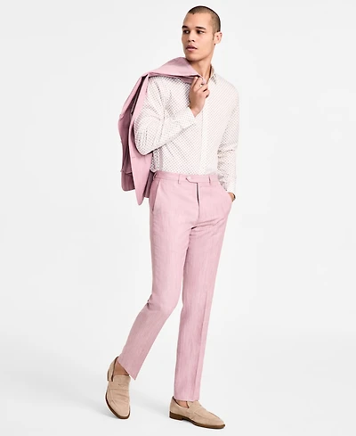 Michael Kors Men's Classic Fit Pink Suit Separates Pant