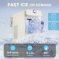 Jinjunye Commercial Ice Maker Machine, 100LBS/Day, Timer & Self Cleaning, Stainless Steel Ice Maker for Bar Restaurant Home Office,Ice Machine with Sc