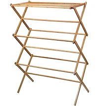 Homeitusa Bamboo Wooden Clothes Drying Rack - Oversize Hang Rack for Clothes - Laundry Rack for Clothing Drying Natural